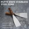 Putty Knife Set, 4 Stainless Steel Scraper Tools with Wooden Handle for   Repair, Paint Scraping, Plastering,