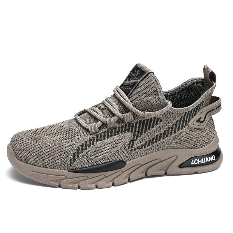 2025 Spring New Fashion Versatile Casual Mesh Flying Weaving Men's Shoes Breathable Trend Soft Sole Lightweight Sports Trend Shoes
