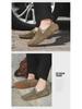 Spring Trendy British-Style Men's Slip-On Shoes - Solid Color, Simple, Casual, Large Size, Korean Fashion.
