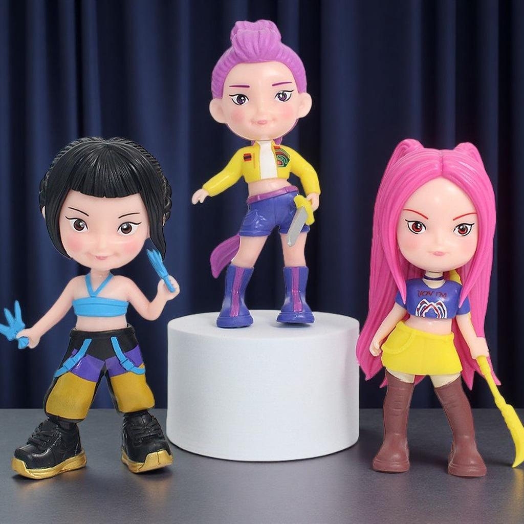 Fierce Fashion Girl Group Figures - Cute Cartoon Model Collectibles for Desktop & Shelf Stunners