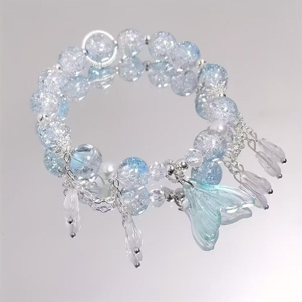 Set di Braccialetti da Donna di Alta Gamma Nove Pezzi con Design a Farfalla in Stile Cinese