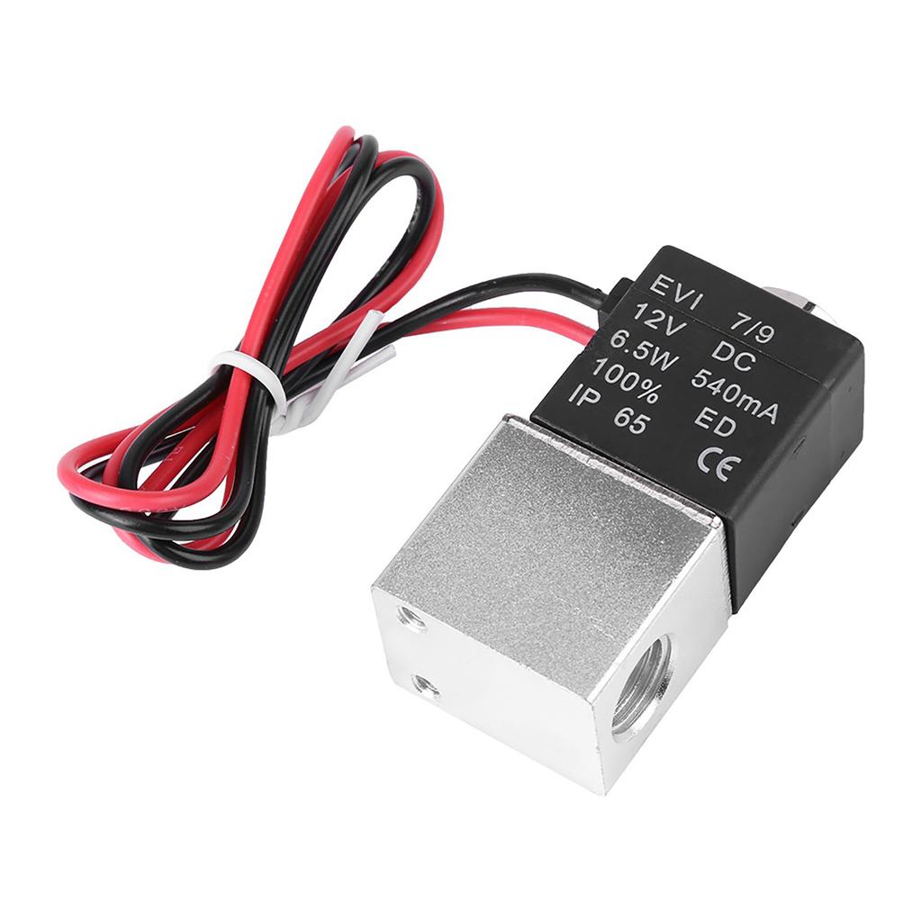 2 Way Normally Closed Pneumatic Electric Solenoid Valve for Water Gas Liquid, 12V 1/4"
