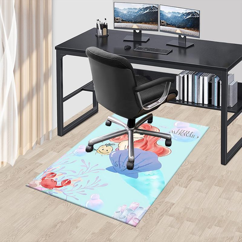 1pc Little Mermaid Carpet Office Rug Outdoor Mat Home Decor Area Carpet Festival Gift Office desk chair carpet