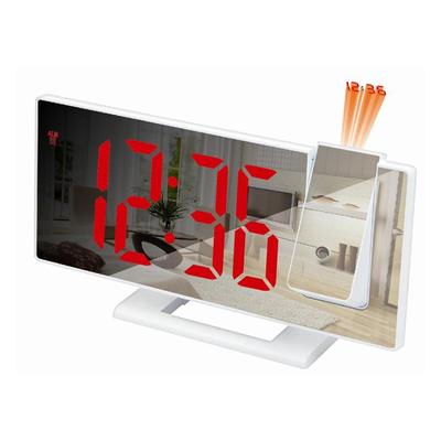 LED projekční budík Digitální stolní hodiny Zrcadlový budík LED displej Budík Auto Dimmer