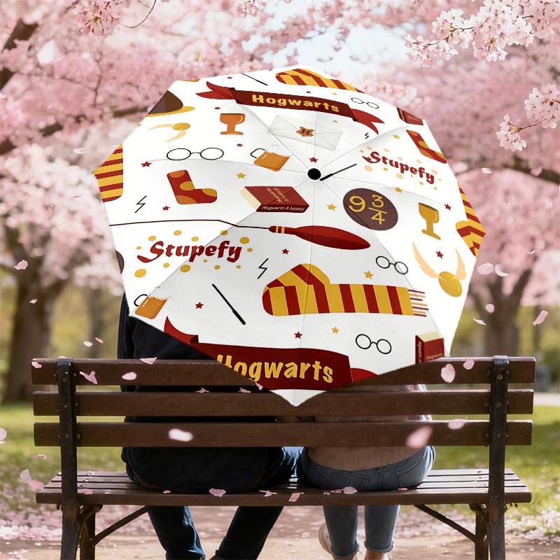1PC Hogwarts Stupefy Umbrella-8-Rib Reinforced, Automatic Open, Lightweight & Durable, Cute Fashion Accessory for Outdoor, D2621