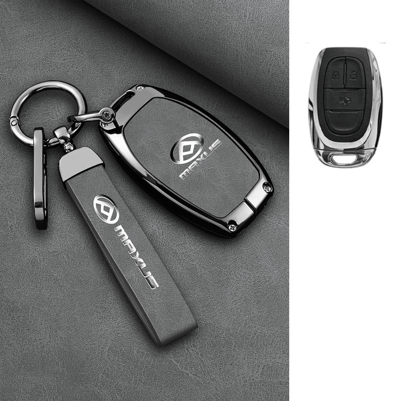 Funda para Llave de Coche para Saic Maxus T60 Aleación de Zinc Cuero Llavero Inteligente Remoto Carcasa Protectora Automática Piel para Llavero Accesorios