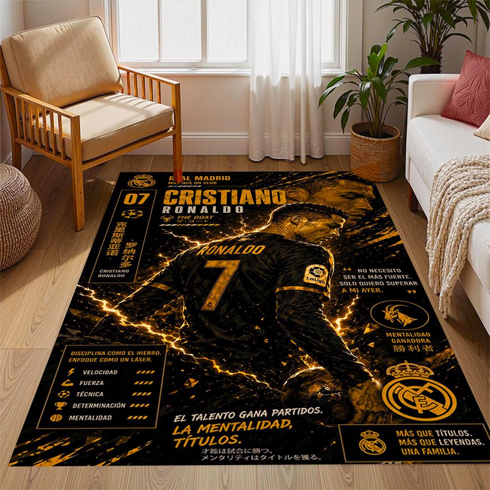 Ronaldo's Number Seven Jersey Floor Mat Perfect for Decorate Room Playrooms Bedrooms Game Room Antislip Carpet Anime Office Decor Wedding Party Gift