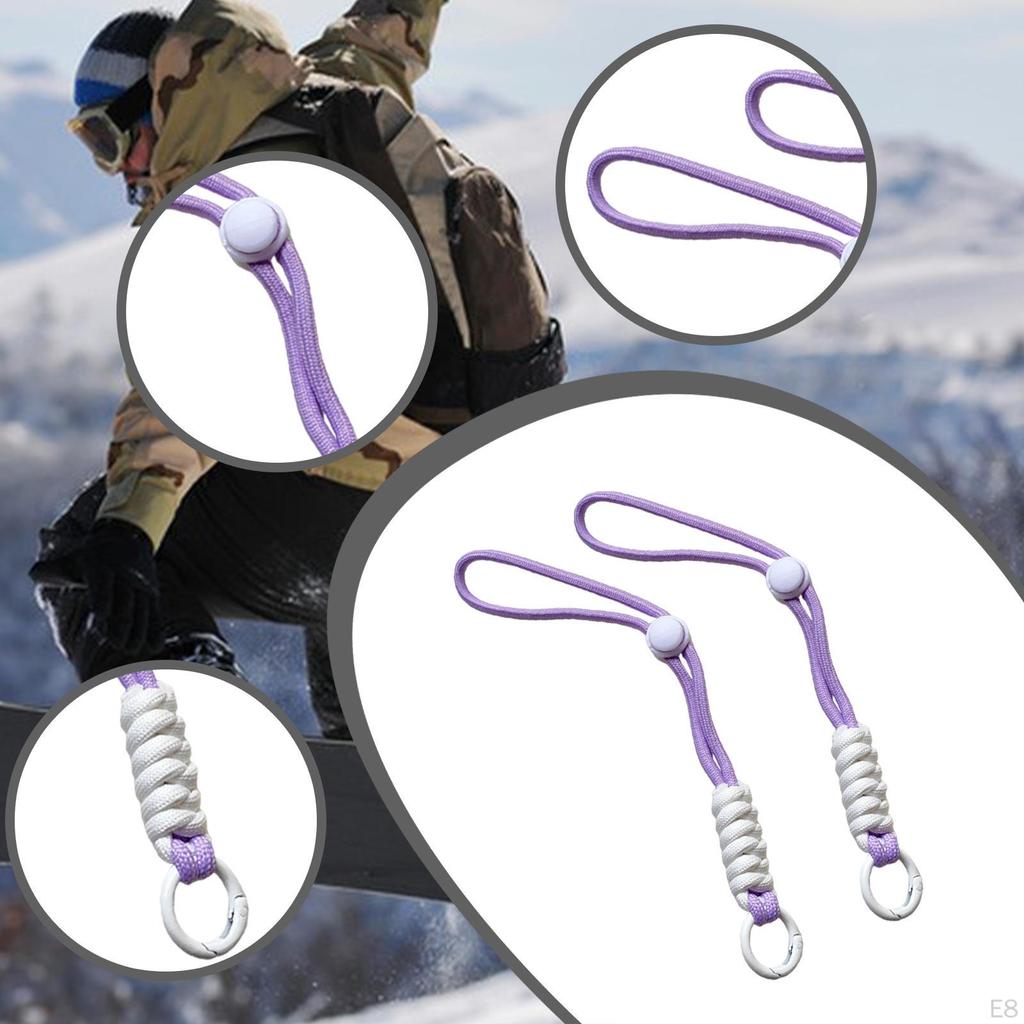 2 Pieces Ski Gloves Wrist Straps Anti Loss Lanyard Convenient Adjustable Hand Strap