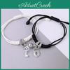 2pcs Couple Set Charm Bracelet For Women Magnetic Attraction Ball Heart Key Lock Link Wrist Chain Best Friend Jewelry Gift Egirl
