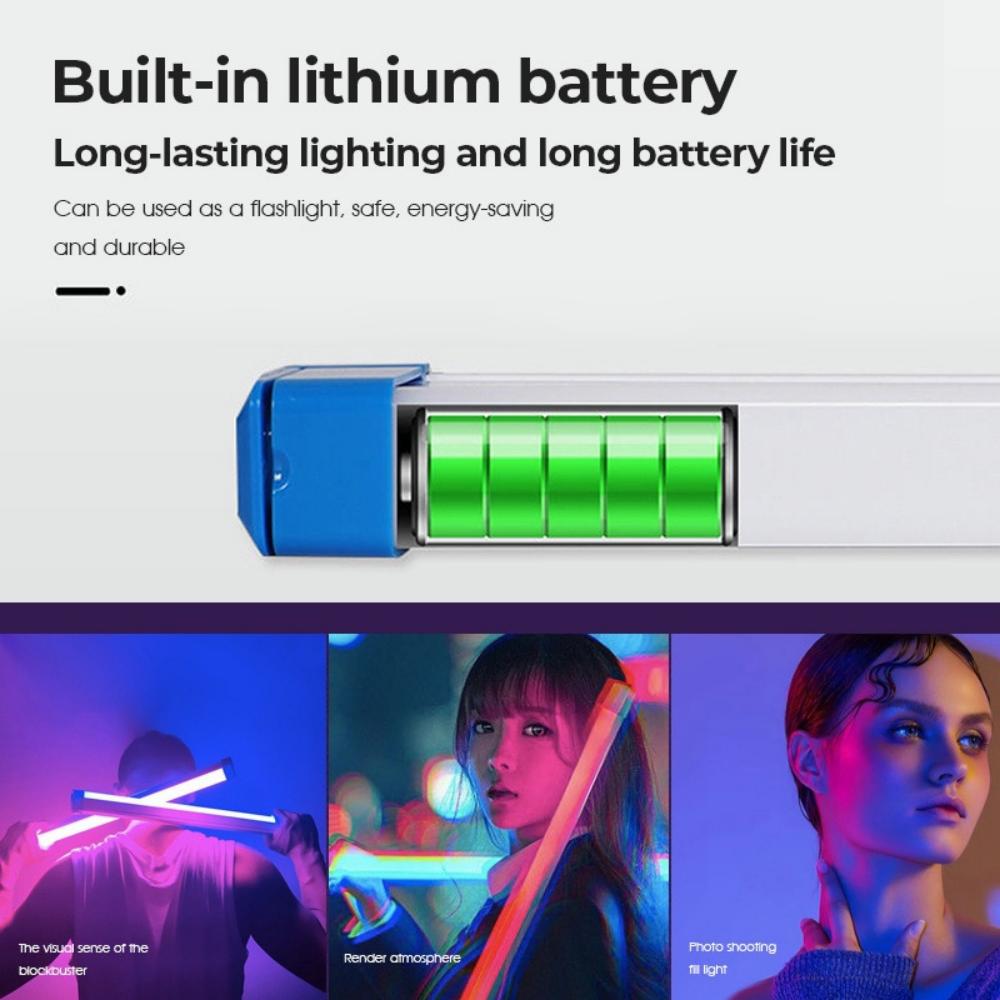 Colorful Tube Light Rgb Light 17Cm/32Cm Usb Light Night Light Purple Blue Light Stick Room Lamphandheld Hanging Fill Light Photo Decor