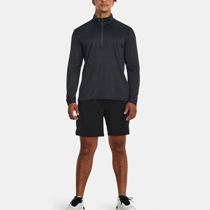 Under Armour Tech™ Vent ½ Zip Solid Color Stand Collar Long Sleeve T-Shirt Men Tops Gray 1382184-001