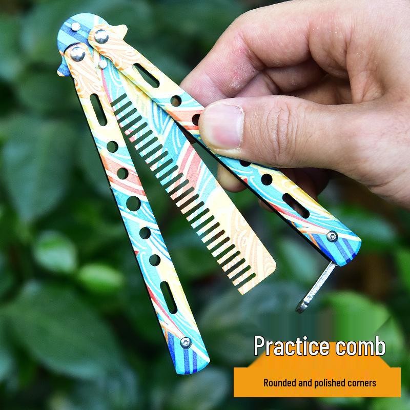 3D Butterfly Trainer Comb for Hand Practice - Unsharpened Pompadour Style CSgo Knife.