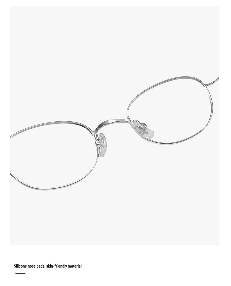Louis Oval Pure Titanium Glasses - Small Frame, Screwless 47 Mm, High-End Nerd Style, Cold Aesthetic