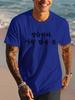 Beach Unisexs Cotton Tee Korean Hangul Slogan Print Crew Neck Short Sleeve Relaxed Summer Casual Daily Tops For Young Adult Males