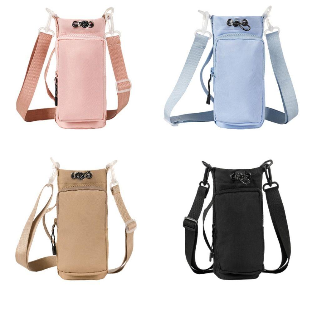 With Phone Pocket Water Bottle Holder Pouch Bottle Carrier Bag  Unisex