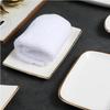 SIFAR Gold Rim Ceramic Rectangular Towel Tray
