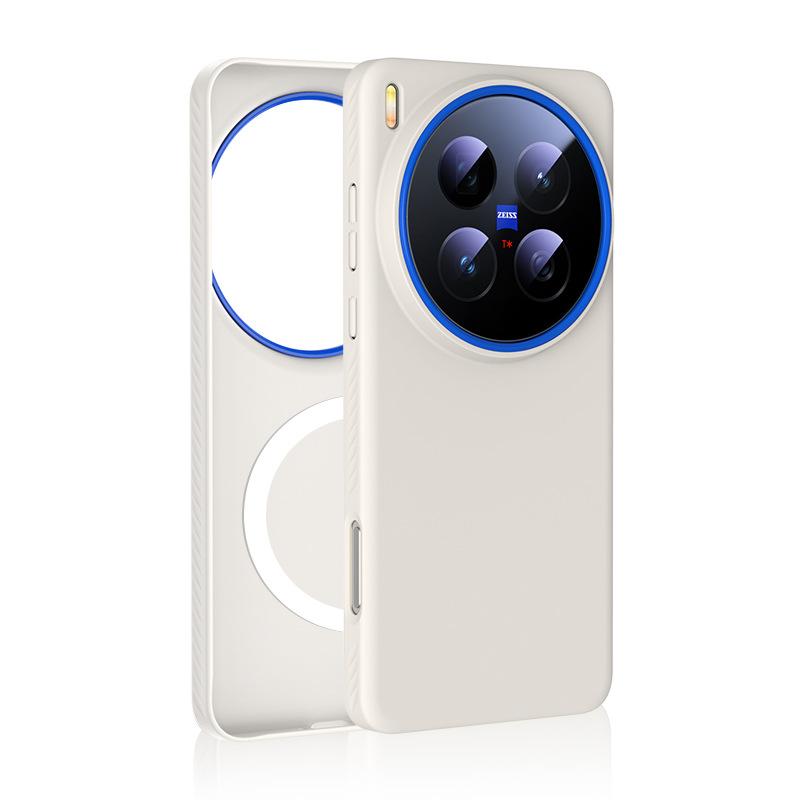

Magnetic Attraction Phone Case for Vivo X300 Pro X200 Ultra ProMini iQOO 13 15 Metal Lens Matte Skin PC Plastic Hard Back Cover vivo X300 Pro белый