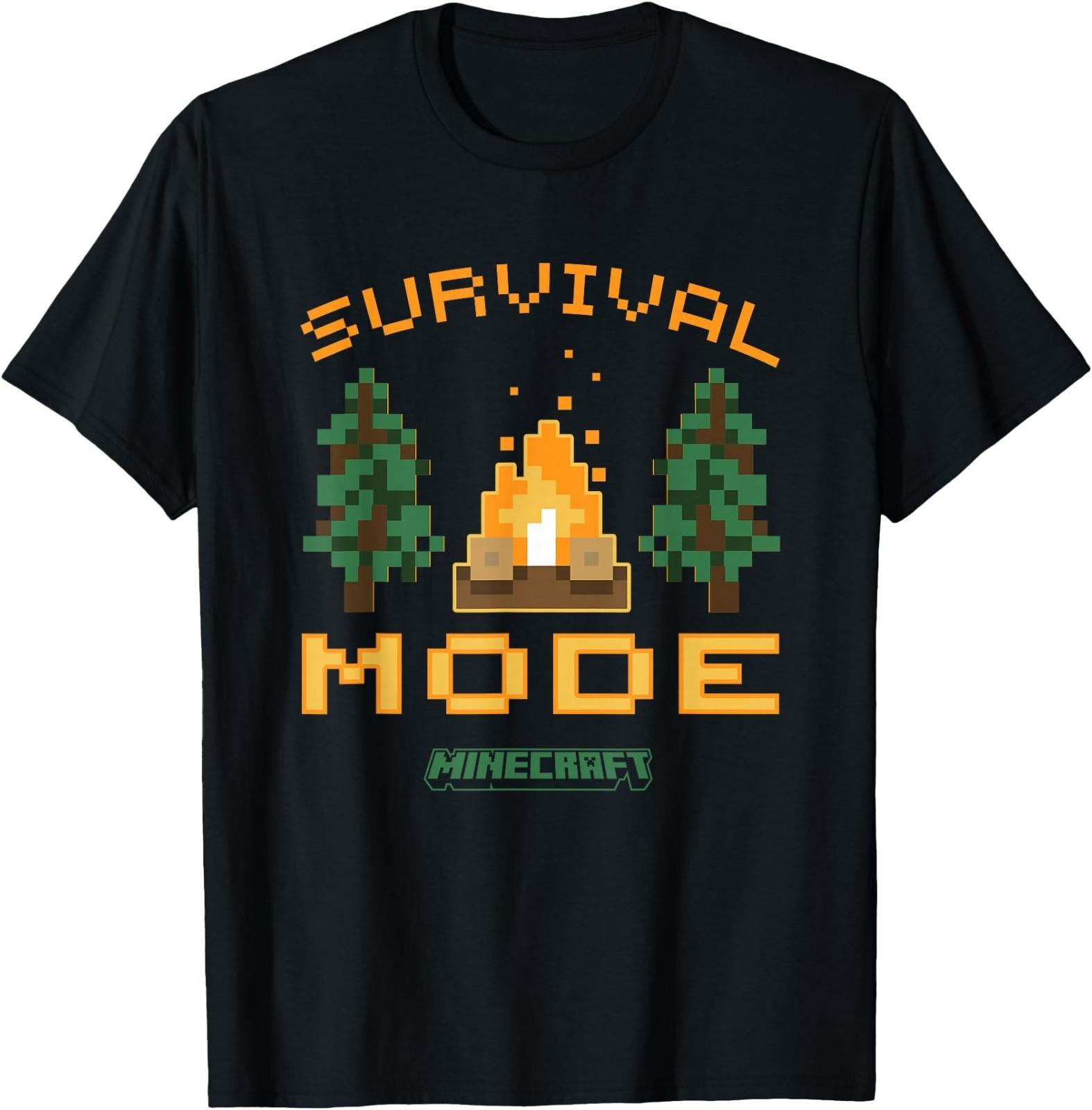 Minecraft Survival Mode Campfire in The Woods T-Shirt XXXXL