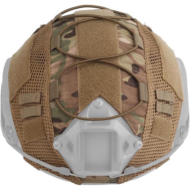 Tactical Helmet Cover Camo Cloth Cover for Airsoft Fast Helmet with Velcro, Nylon Loops & Shock Cord for Military-Without Helmet