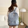 Schoolbag1011 New Solid Color Backpack Japanese and Korean Version Popular Simple Style Zipper Large Capacity Casual Student Schoolbag