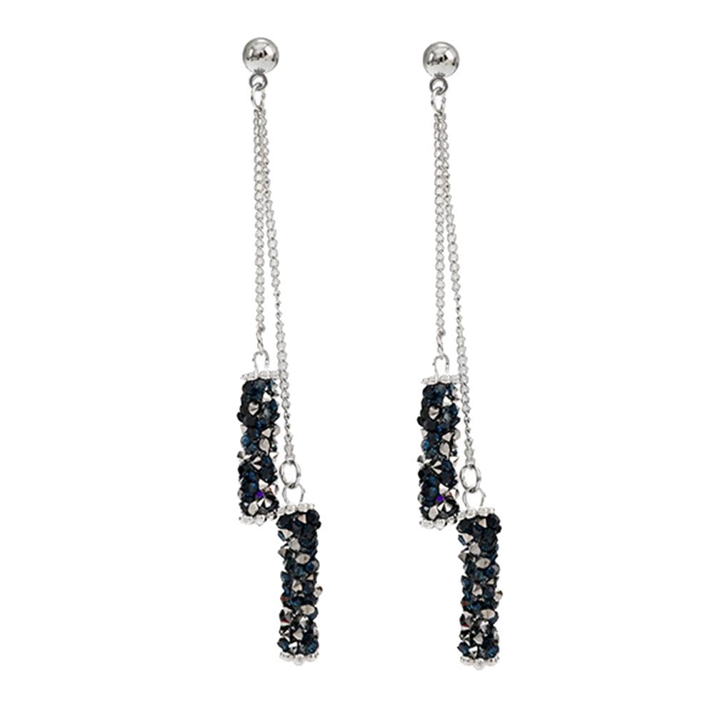 Stil Luxus Strassbesetzt Quaste Rechteck Anhänger Damen Ohrstecker Schmuck Schmuckgeschenk