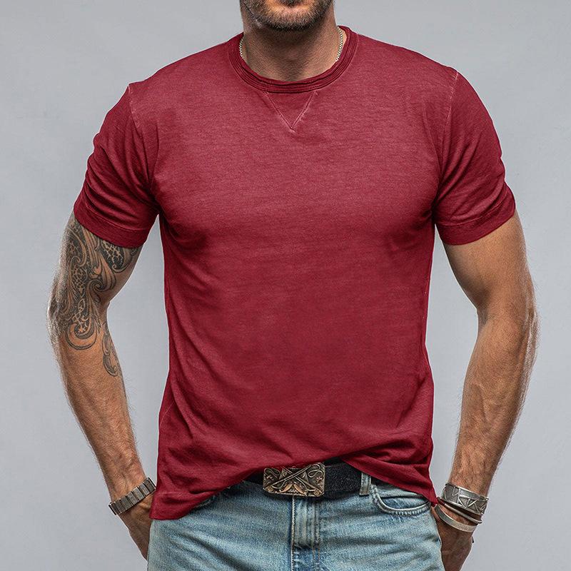 Men's Short Sleeve T Shirts Fit Soft Athletic T-shirt Moisture Wicking Casual Tee Tops Crew Neck Solid Summer Breathable Lightweight T-shirts for Men