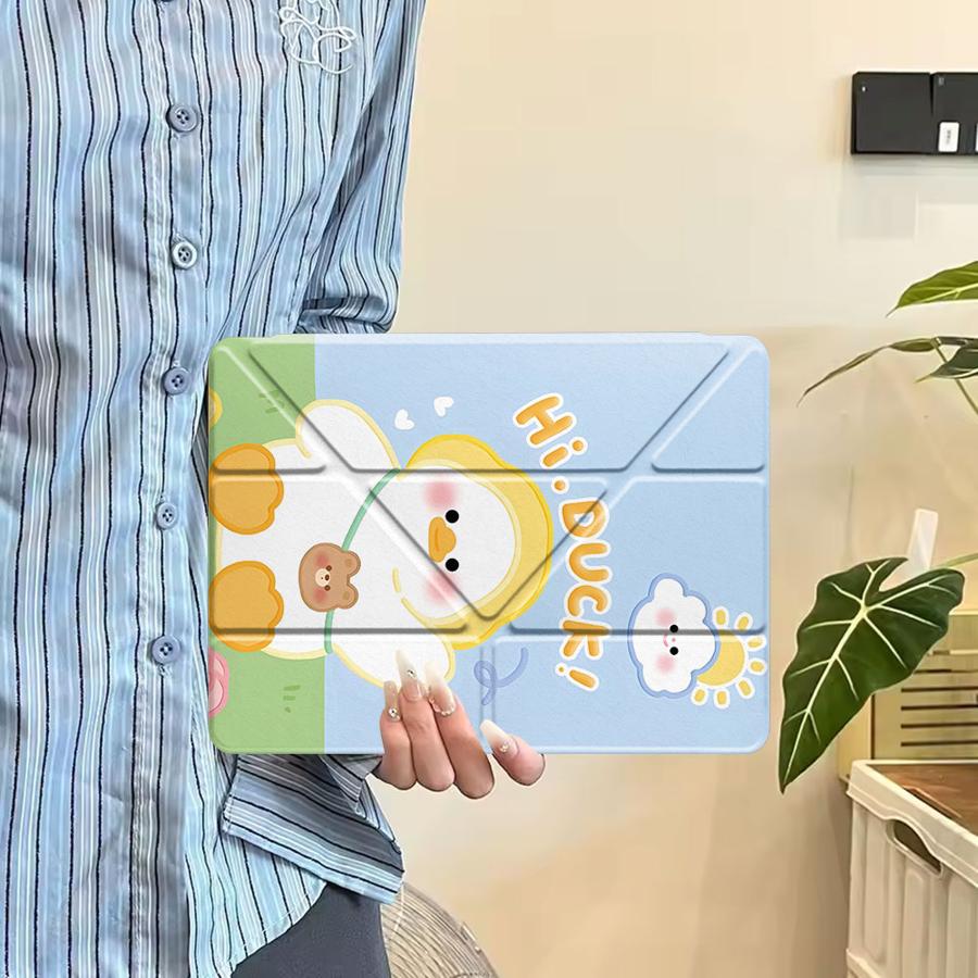 Yellow Chicken Holder Cover Tablet Case For iPad Pro 2025 Pro 11th 10th 9th 8th 7th 12.9inch Air 4 5 M3 M2 1 2 M4 11inch Mini 6