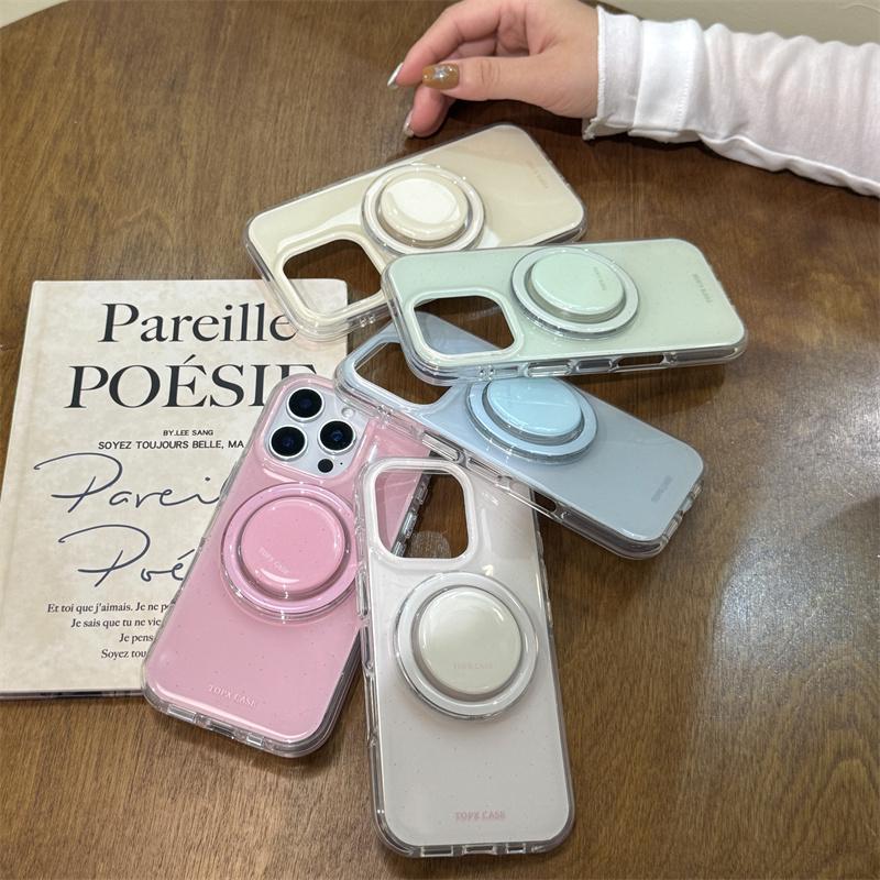 Fashion Macaron Cute Color Magnetic Phone Case For iPhone 16 Pro 15 14 17 Pro Max Back Cover with Stand Holder Cases for Magsafe