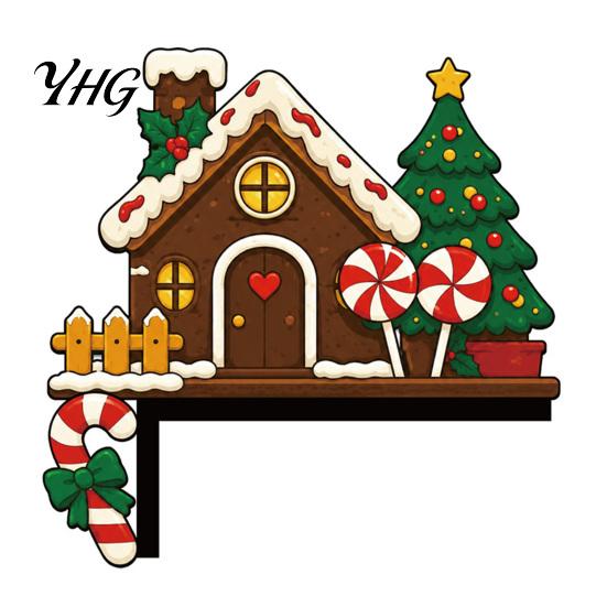 Addobbi Festivi per Angoli della Stanza, Adesivi in Legno a Forma di Topper per Porta di Natale, Decorazione Stagionale per Cornici, Cartello a L per Decorazioni Natalizie per la Casa, Parete