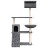 171605 vidaXL Cat Tree with Sisal Scratching Posts Dark Grey 131 Cm