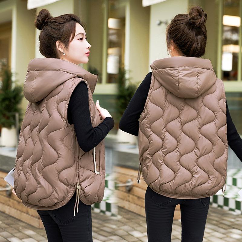 Autumn and winter new down cotton vest female students loose vest wear versatile vest vest jacket
