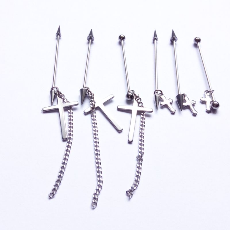 

Stainless Steel Anti-Allergy Cross Ornament 1.2*28*4 ball small Cross