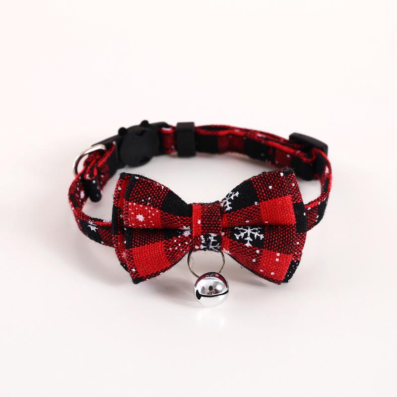 Adjustable Christmas Pet Collar with Bell and Bow for Small Dogs Cats Festive Party Costume Accessories 2026 New Year Gifts