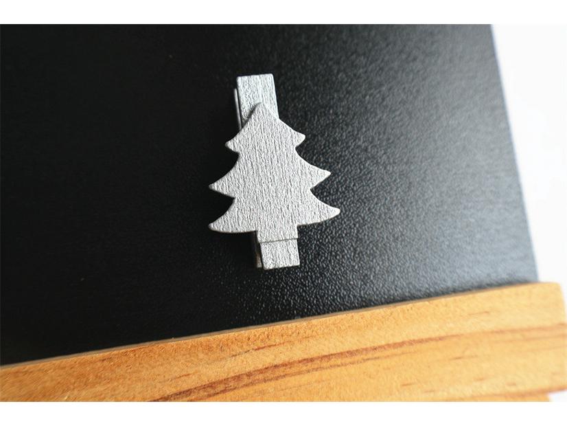 Gold and Silver Heart-Shaped 3.5cm Star Clips - Decorative Wooden Photo and Christmas Tree Clips