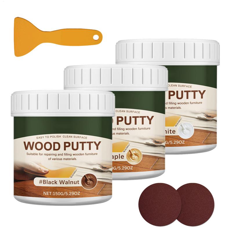 Holzspachtel 150g Beizbarer Holzrissfüller Holzmöbel Reparaturset Holzlöcher Füller für Schränke Tische Böden Türen