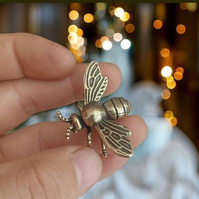 Mosiężna figurka pszczoły, herbaciarka, solidna metalowa figurka pszczoły, model rzeźby, zabawka, dekoracja pulpitu, ozdoba, festiwal, kolekcjonerski prezent