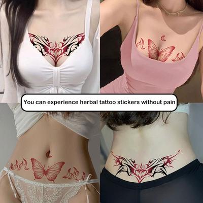 Sexy Heart Design Temporary Tattoo Stickers Women Waterproof Fake Tattoo Art Sexy Simulation Navel Chest Sticker