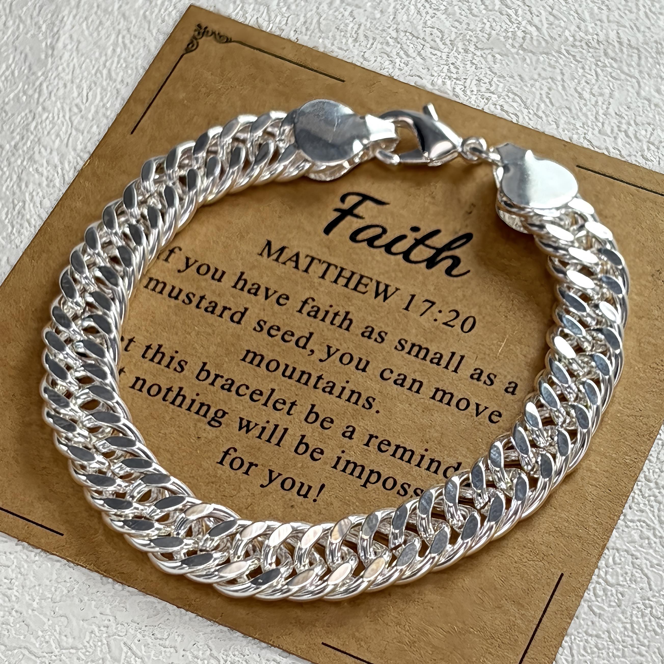 

PANJBJ 925 Sterling Silver Chain Metal Bracelet for Women Punk Vintage Handmade Simple Retro Bracelet Gift Party Wholesale