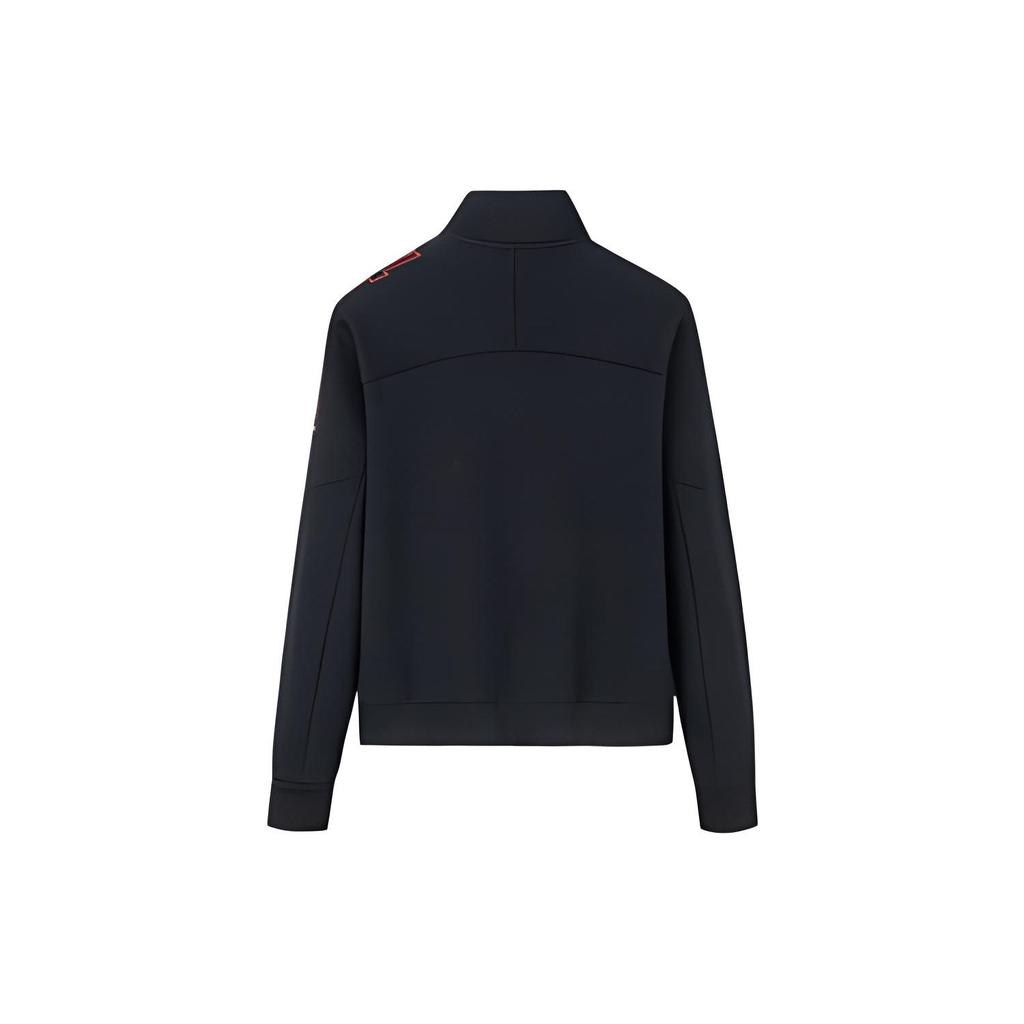 Anta Fleece Lined Solid Color Logo Zip Jacket Women jackets Black 162247710N-3