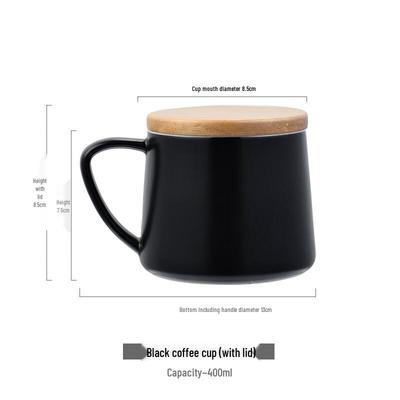 European Style Bone China Ceramic Cup with Lid & Coaster
