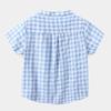 Jungen Sommer Kurzarm Kariertes Hemd Mittel- und Kleinkinder Stehkragen Lässiges Bequemes T-Shirt