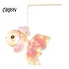 Kids Hands on Learning Toy DIY Mid Autumn Goldfish Lantern Kit for Kids, Handheld Glowing Fish Paper Lamp Festival Craft with LED Light Traditional
