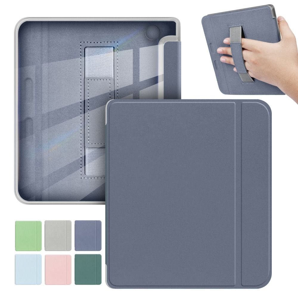 7 inch e-Reader Case Auto Wake/Sleep with Hand Strap Smart Cover Wear Resistant Acrylic Protective Shell for KOBO Libra Color/2
