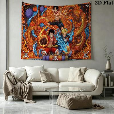 Anime One-Piece Wall Tapestry Aesthetic Wall Hanging Printed Fabric Blanket Decorative Tapestries for Bedroom Living Room Home Decor