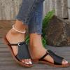Women's Plus Size New Summer Flat Open Toe Woven European American Casual Outdoor Slide Sandals