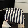 Summer Crochet Handbag, Large Capacity Bag, Daily Versatile Beach Clutch, Clip Bag, Knitted Clutch, Striped Cloud Bag