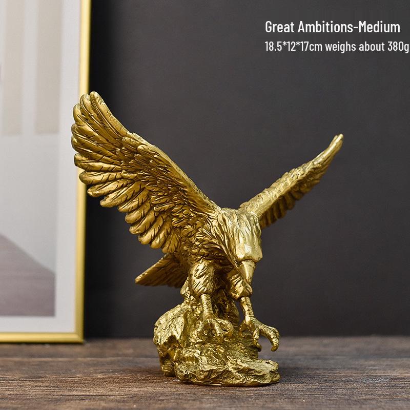 American Grand Exhibition Eagle Resin Figurine - Majestic Male Eagle Decor for Home, Office, or Wine Cabinet.