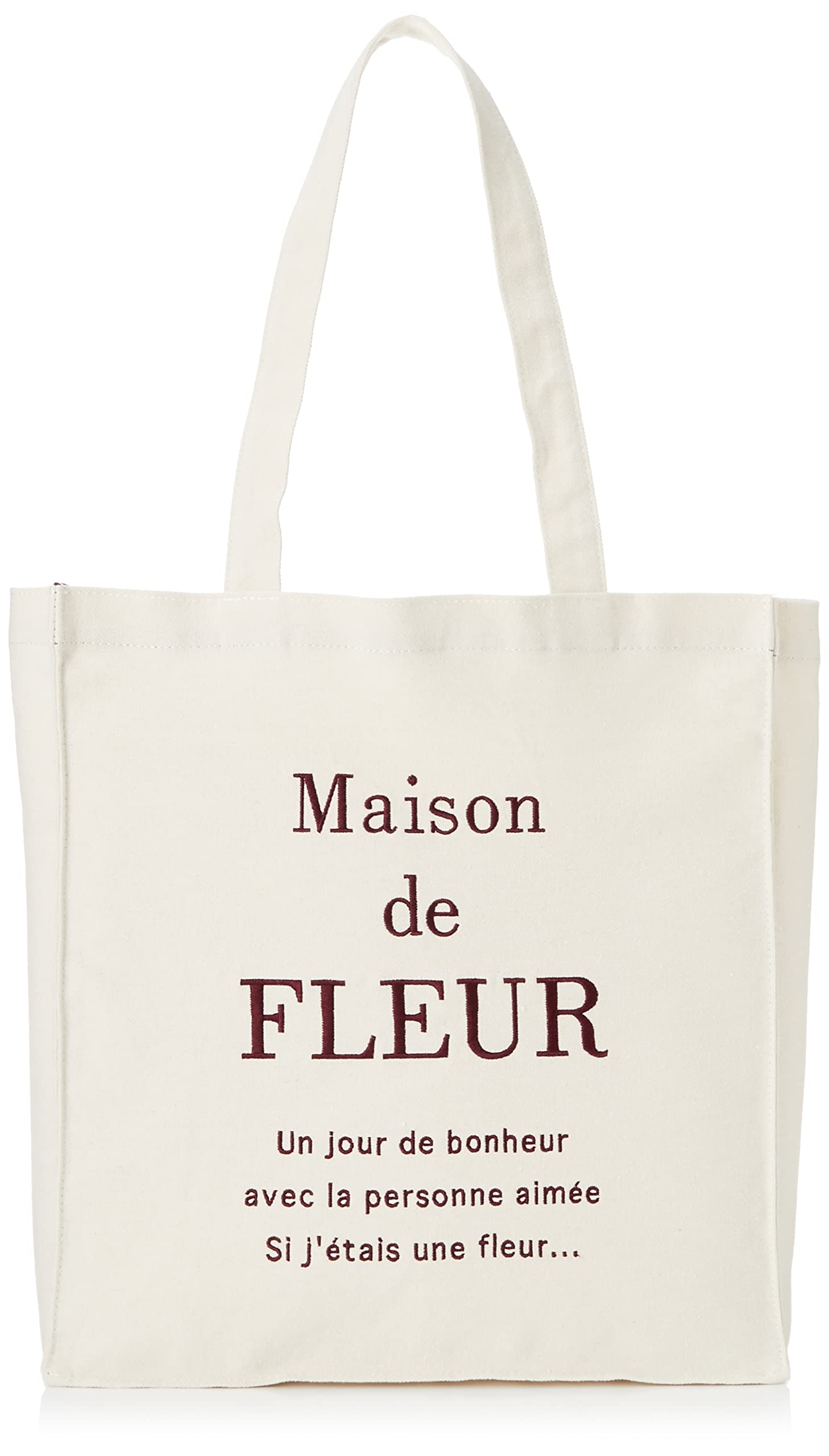 

Сумка-тоут с вышитым логотипом бренда, квадратная сумка-тоут 8A23F0J0800 Бордо [Maison Fleur] Женская