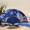 Japanese Folding Fan for men and with bamboo cherry and flower Perfect for fireworks and other Japanese A great souvenir and for both men and Blue and