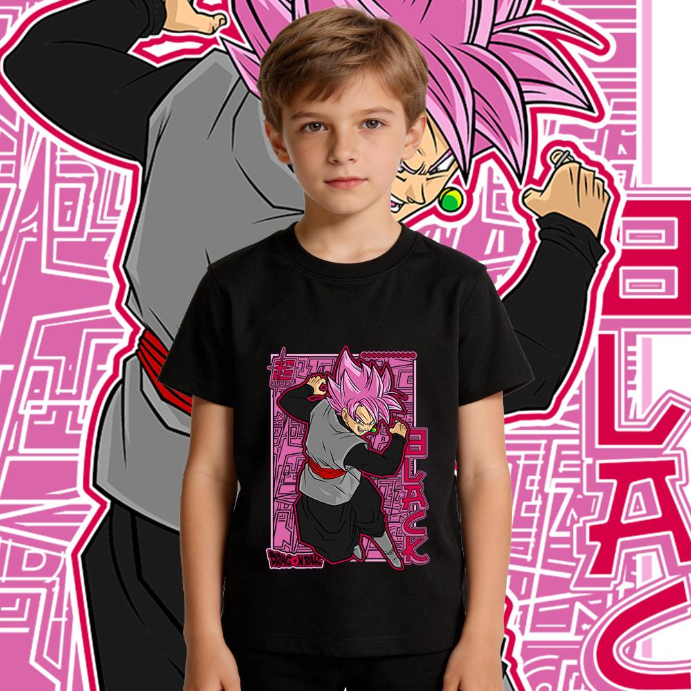 Dbz Black Goku Anime Kids Cotton Printed T Shirt Boys Girls Casual Soft Breathable Top Summer Clothes